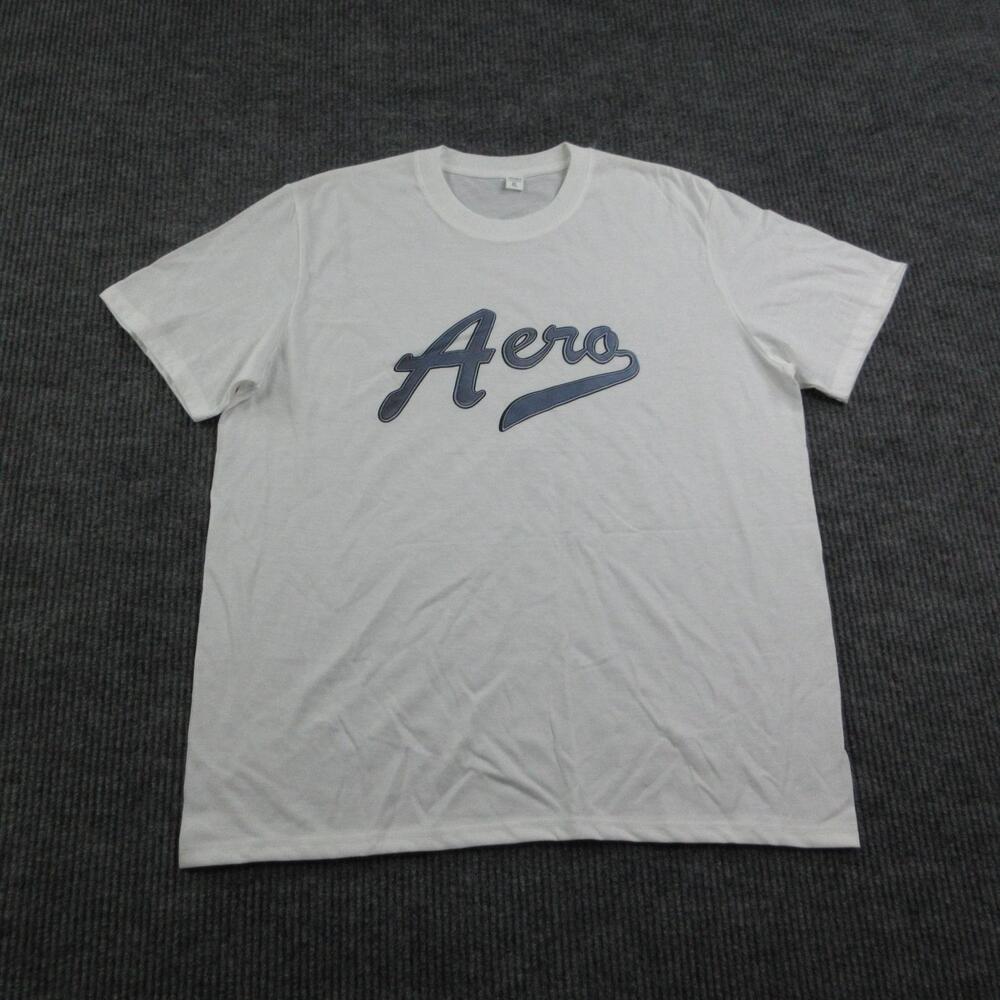Aero Shirt Mens XL White Crew Neck Jersey Graphic Print Casual Graphic Tee